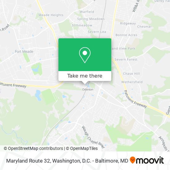 Maryland Route 32 map