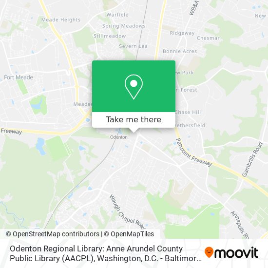 Odenton Regional Library: Anne Arundel County Public Library (AACPL) map