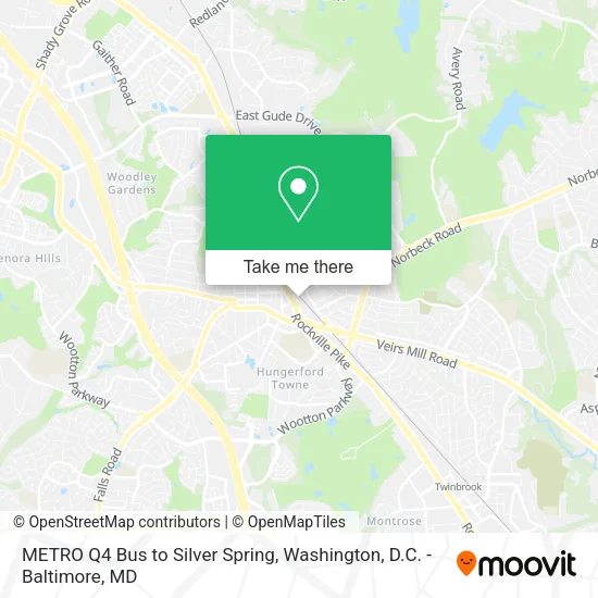 Mapa de METRO Q4 Bus to Silver Spring