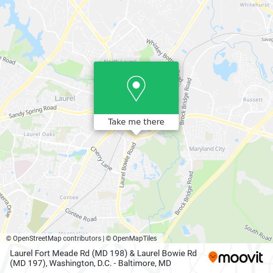 Laurel Fort Meade Rd (MD 198) & Laurel Bowie Rd (MD 197) map
