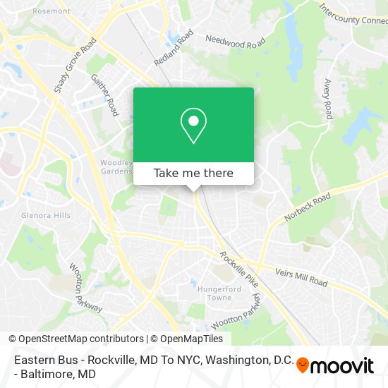 Mapa de Eastern Bus - Rockville, MD To NYC