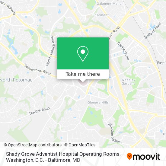 Shady Grove Adventist Hospital Operating Rooms map