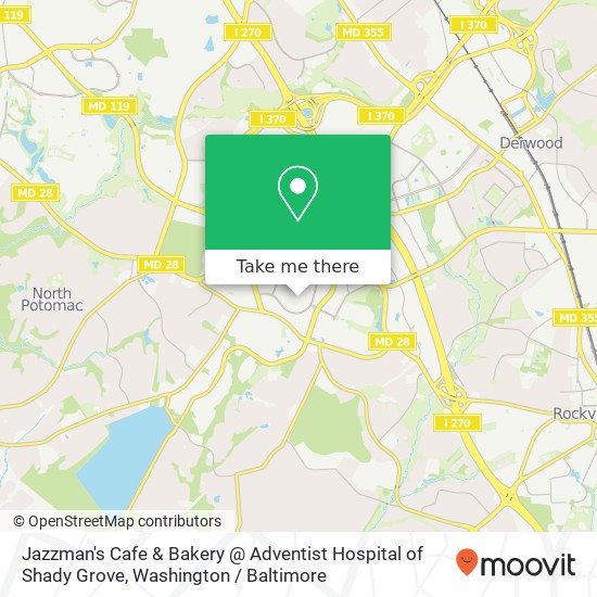 Mapa de Jazzman's Cafe & Bakery @ Adventist Hospital of Shady Grove