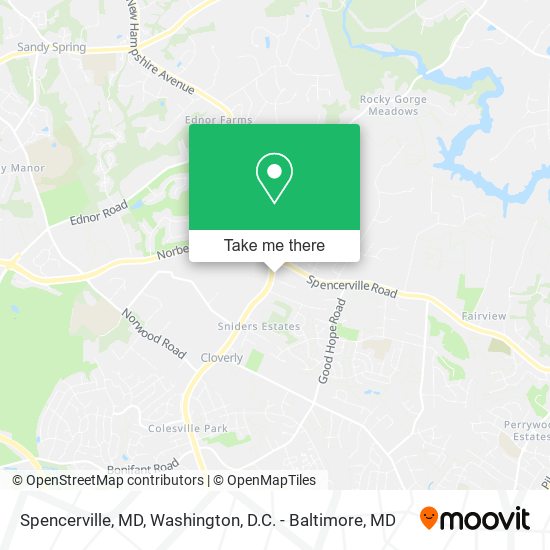 Spencerville, MD map