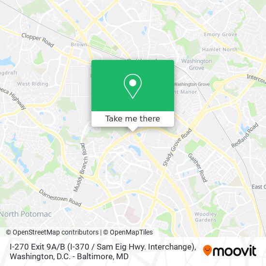 Mapa de I-270 Exit 9A / B (I-370 / Sam Eig Hwy. Interchange)