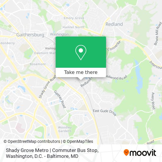 Shady Grove Metro | Commuter Bus Stop map