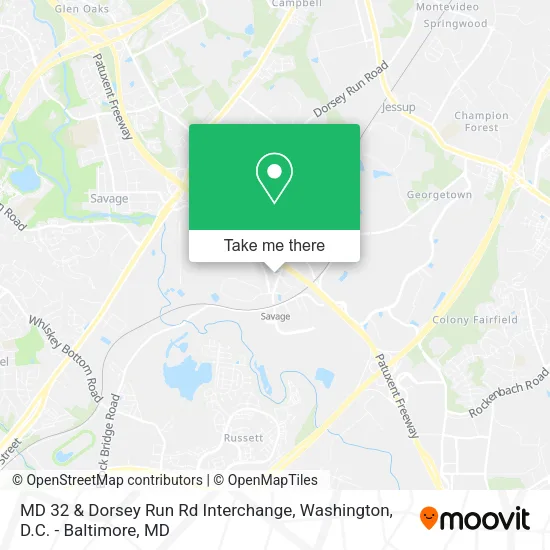 MD 32 & Dorsey Run Rd Interchange map