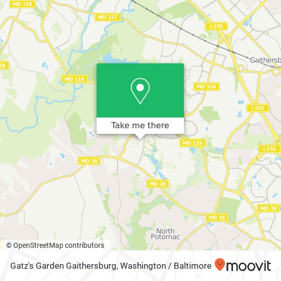 Mapa de Gatz's Garden Gaithersburg