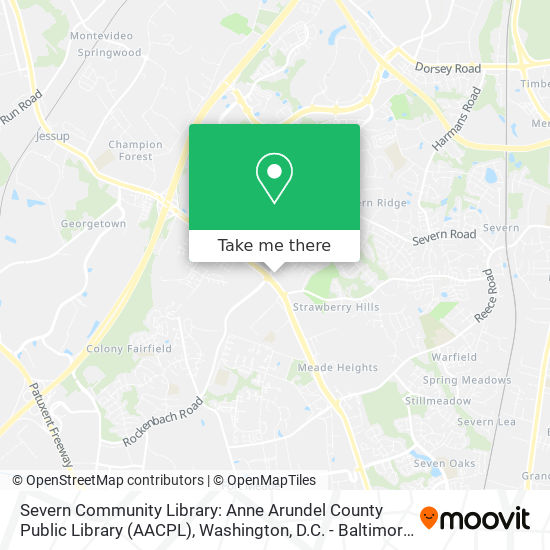 Mapa de Severn Community Library: Anne Arundel County Public Library (AACPL)