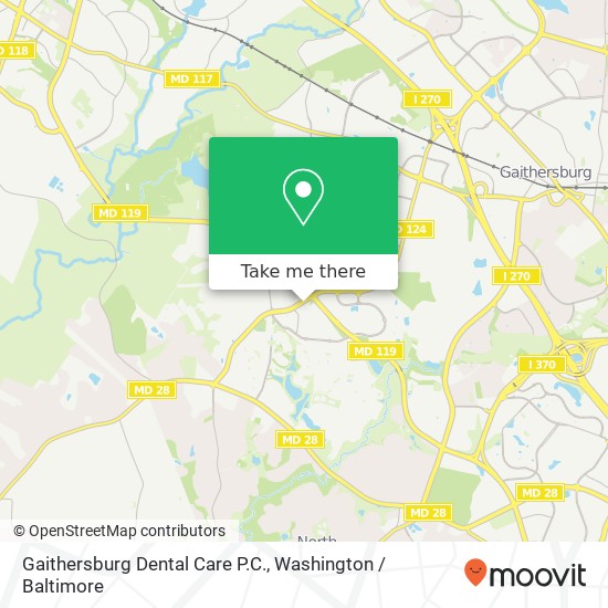 Mapa de Gaithersburg Dental Care P.C.