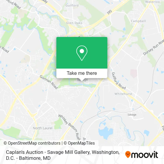 Mapa de Caplan's Auction - Savage Mill Gallery