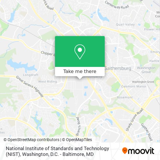 National Institute of Standards and Technology (NIST) map