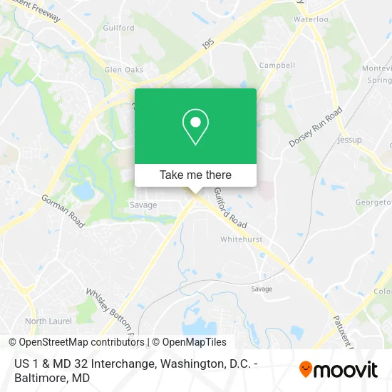 Mapa de US 1 & MD 32 Interchange