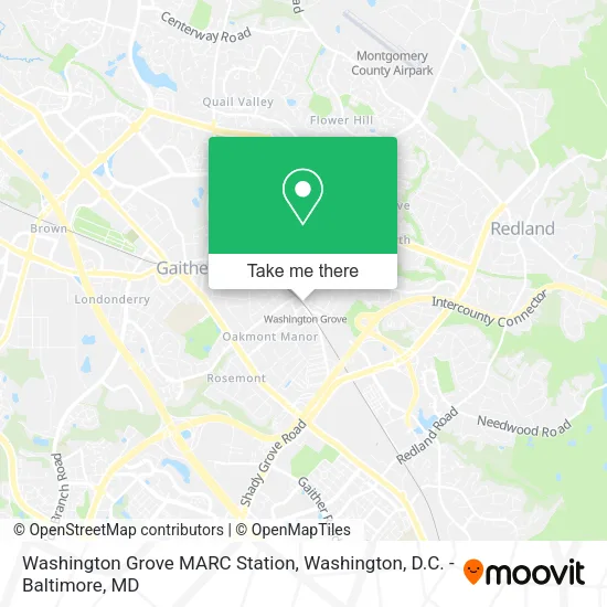 Mapa de Washington Grove MARC Station