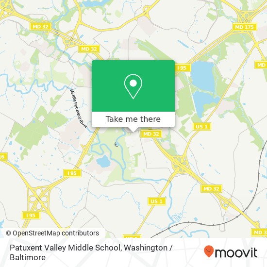 Mapa de Patuxent Valley Middle School