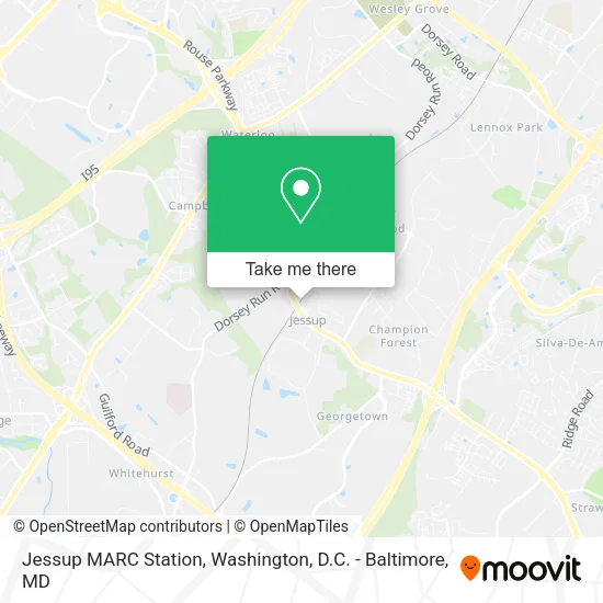 Mapa de Jessup MARC Station