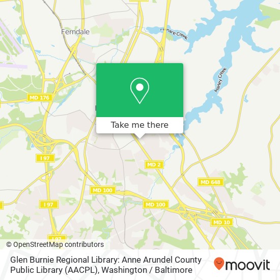 Glen Burnie Regional Library: Anne Arundel County Public Library (AACPL) map