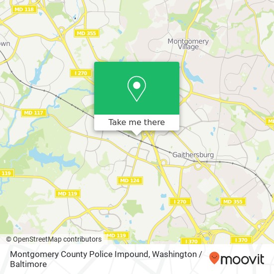 Mapa de Montgomery County Police Impound