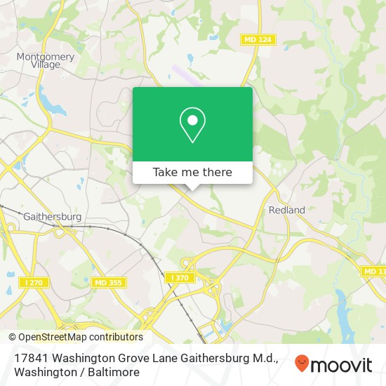 17841 Washington Grove Lane Gaithersburg M.d. map