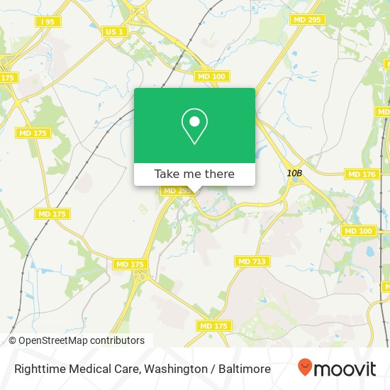 Mapa de Righttime Medical Care
