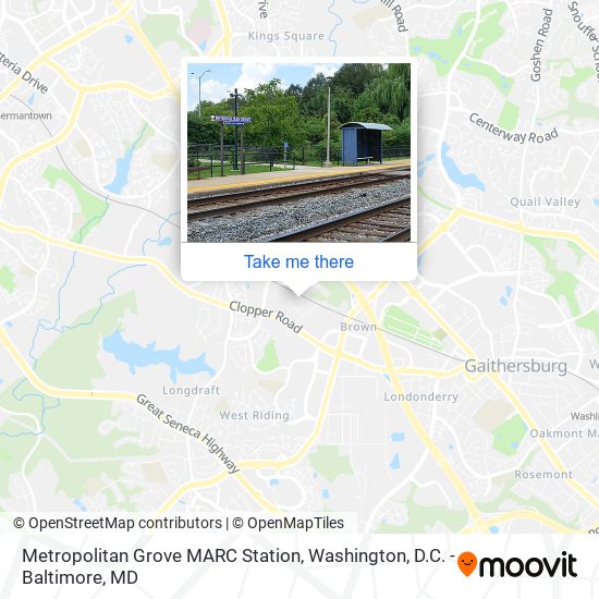 Metropolitan Grove MARC Station map