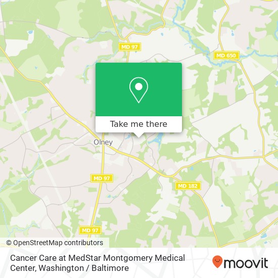 Cancer Care at MedStar Montgomery Medical Center map