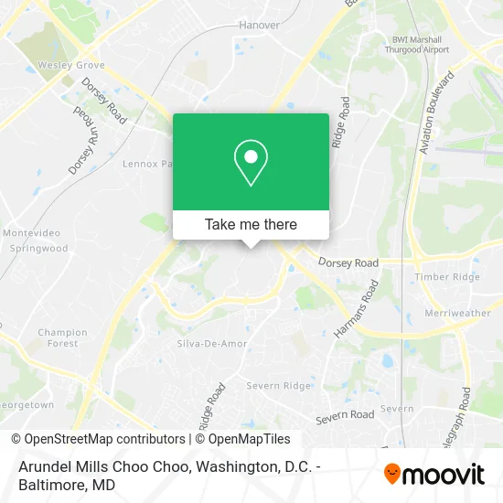 Arundel Mills Choo Choo map