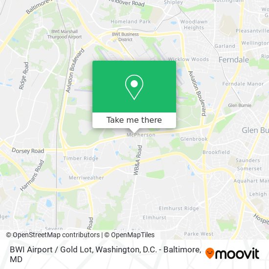 BWI Airport / Gold Lot map