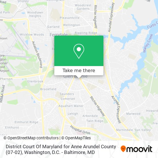 District Court Of Maryland for Anne Arundel County (07-02) map