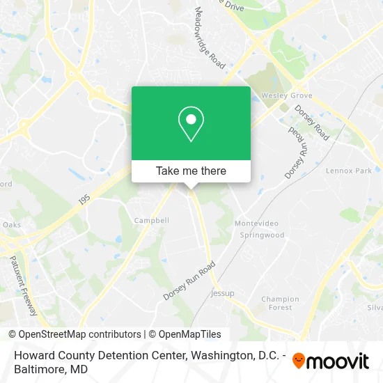 Howard County Detention Center map