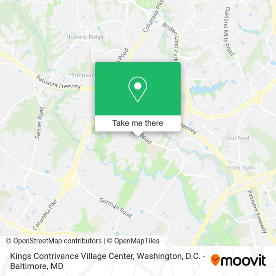 Kings Contrivance Village Center map