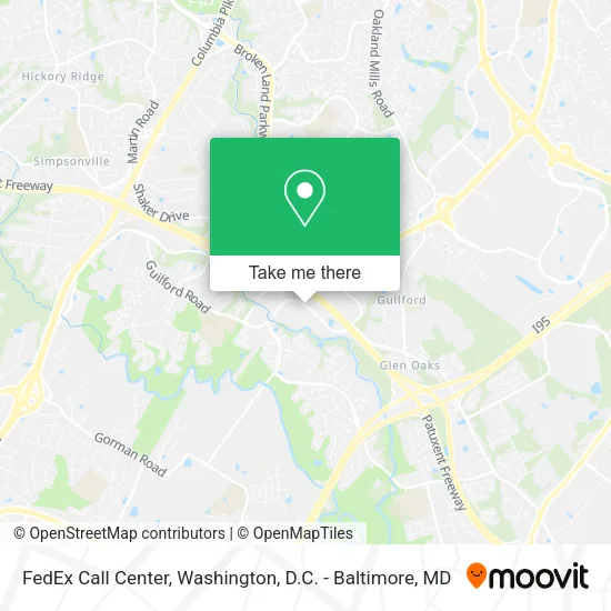 FedEx Call Center map