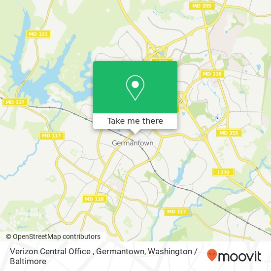 Mapa de Verizon Central Office , Germantown