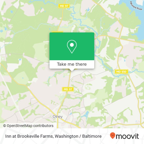 Inn at Brookeville Farms map