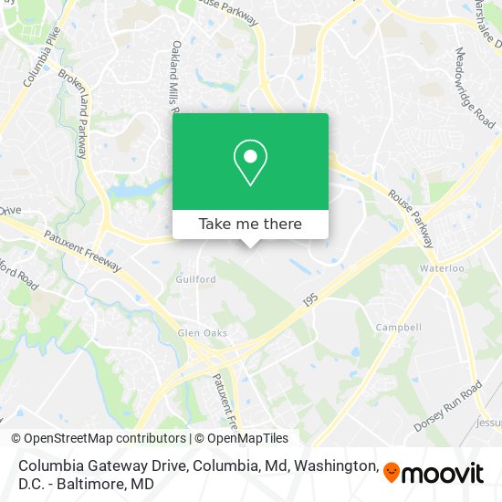 Mapa de Columbia Gateway Drive, Columbia, Md