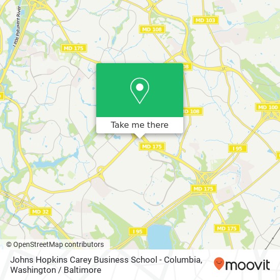Johns Hopkins Carey Business School - Columbia map