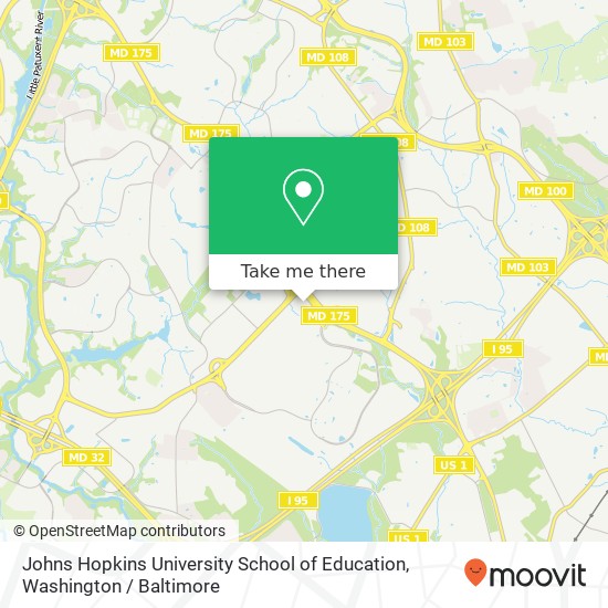 Johns Hopkins University School of Education map
