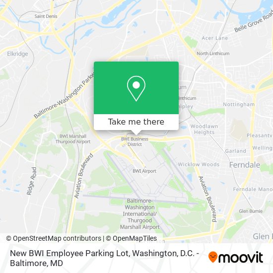 Mapa de New BWI Employee Parking Lot