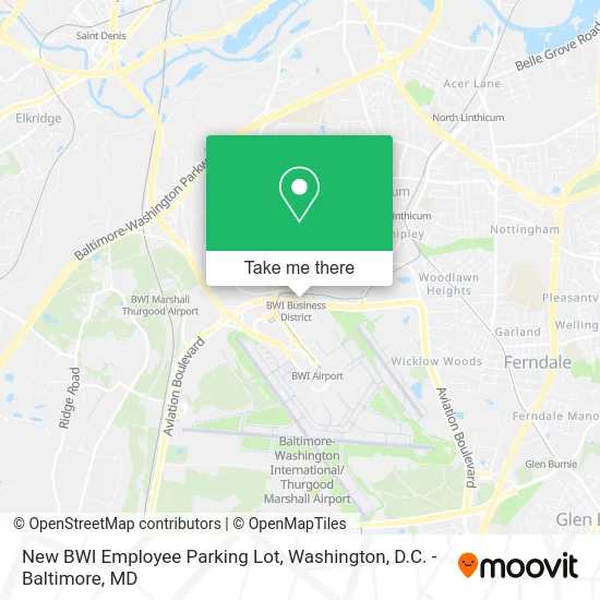 New BWI Employee Parking Lot map