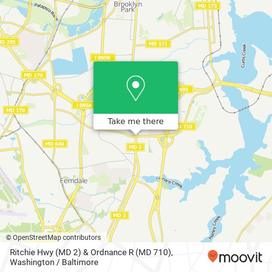 Mapa de Ritchie Hwy (MD 2) & Ordnance R (MD 710)