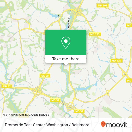 Prometric Test Center map