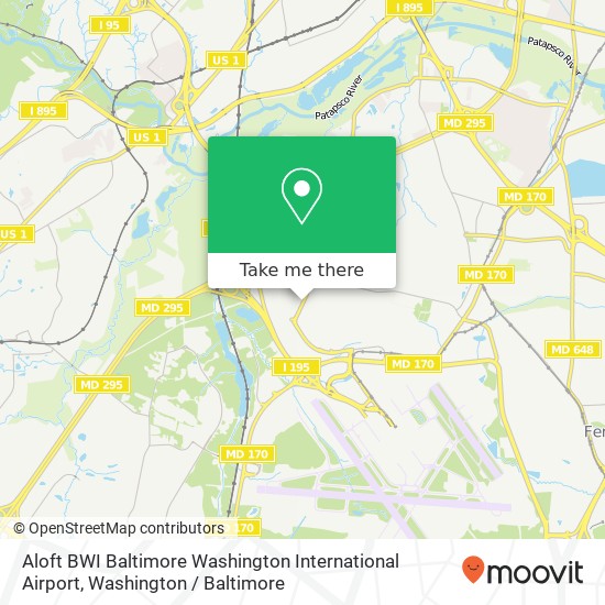 Mapa de Aloft BWI Baltimore Washington International Airport