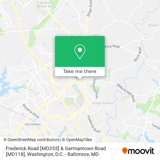 Mapa de Frederick Road [MD355] & Germantown Road [MD118]