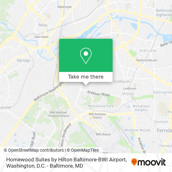 Mapa de Homewood Suites by Hilton Baltimore-BWI Airport