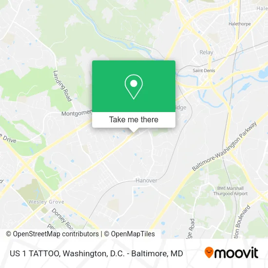 US 1 TATTOO map