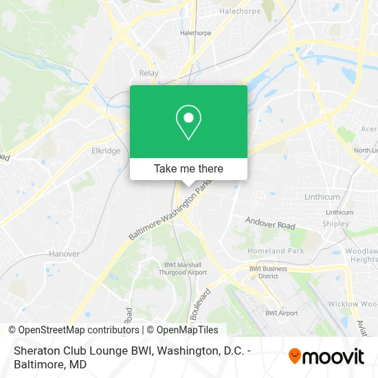 Sheraton Club Lounge BWI map