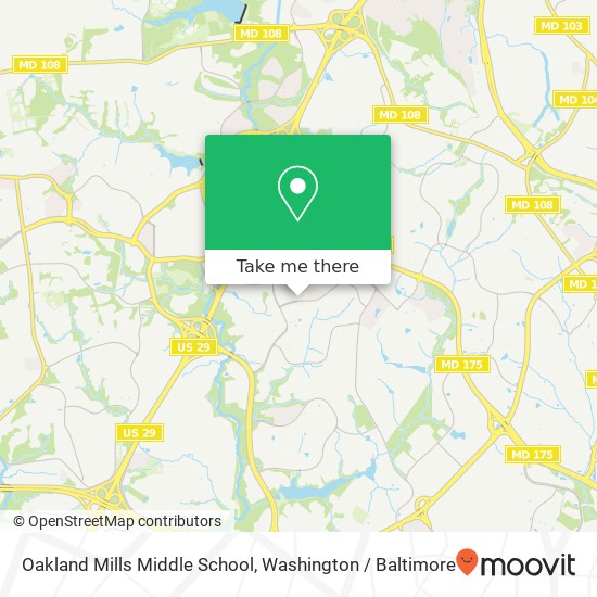 Mapa de Oakland Mills Middle School