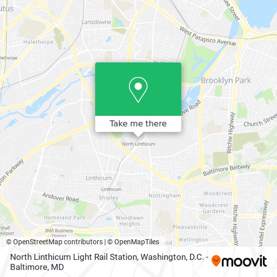 North Linthicum Light Rail Station map