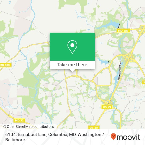 Mapa de 6104, turnabout lane, Columbia, MD