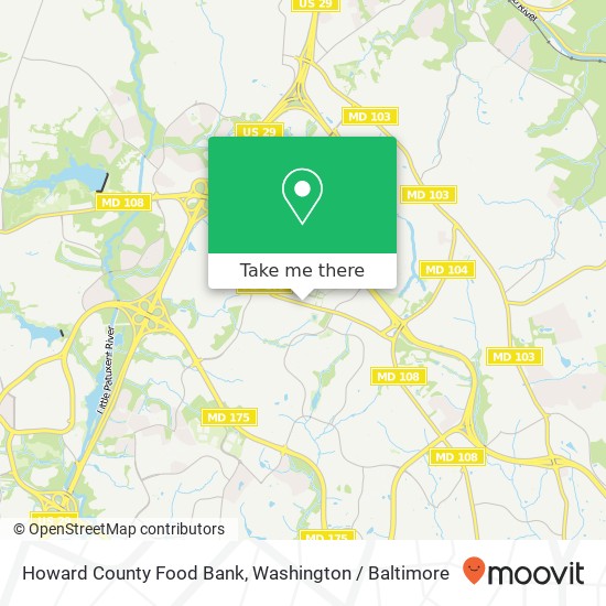 Mapa de Howard County Food Bank